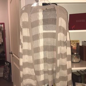 Beige and ivory striped cardigan